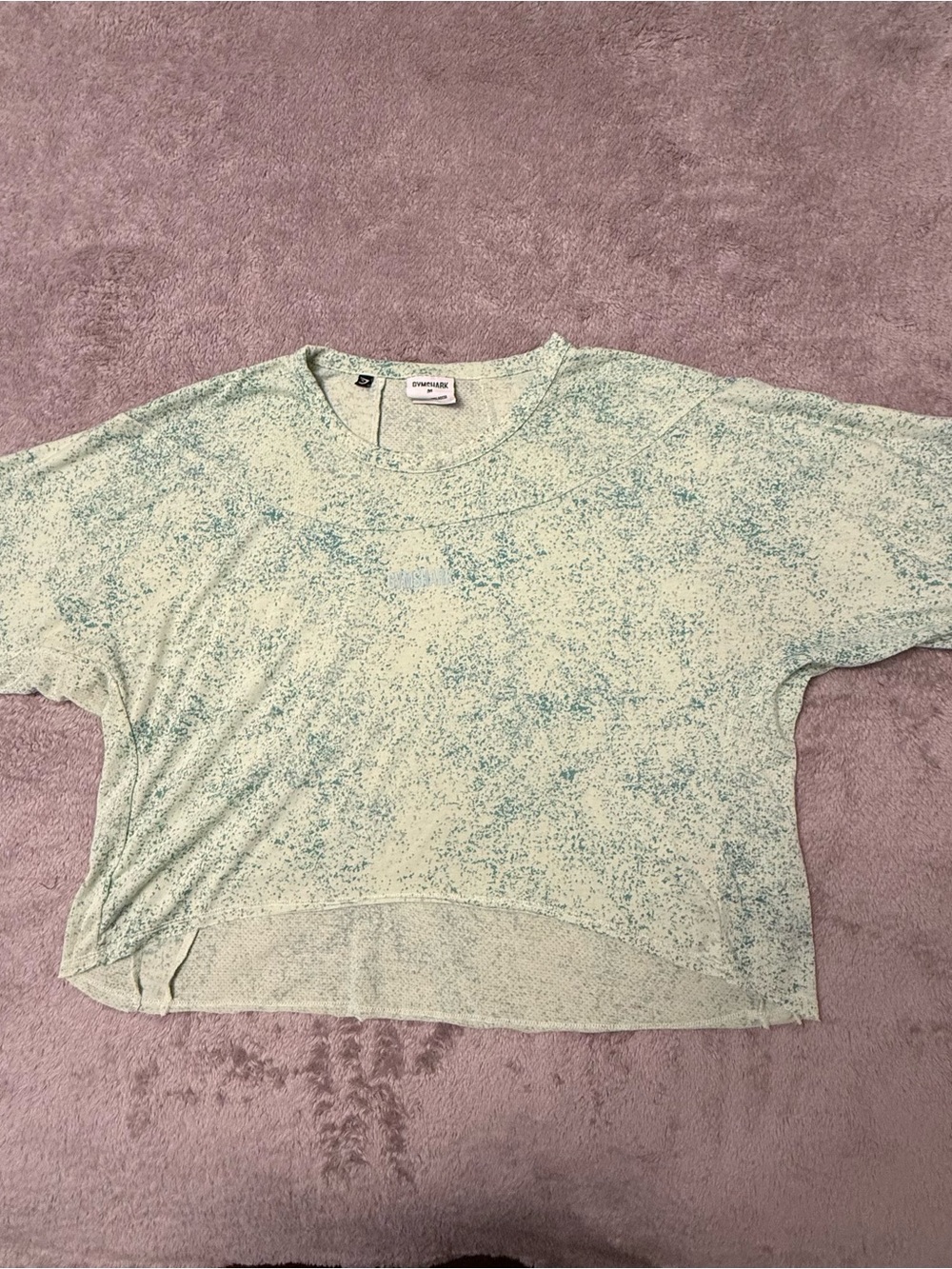 Gymshark Mint Green Speckled Cropped Sweatshirt